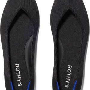 Rothy's Black Flats with Blue Accents